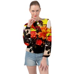 Flowers In A Vase 1 2 Banded Bottom Chiffon Top by bestdesignintheworld