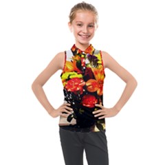 Flowers In A Vase 1 2 Kids  Sleeveless Polo Tee