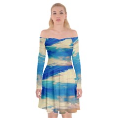 Skydiving 1 1 Off Shoulder Skater Dress by bestdesignintheworld