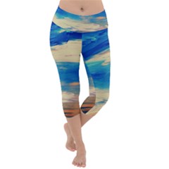 Skydiving 1 1 Lightweight Velour Capri Yoga Leggings by bestdesignintheworld