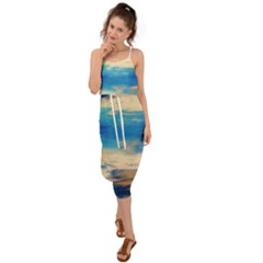 Skydiving 1 1 Waist Tie Cover Up Chiffon Dress