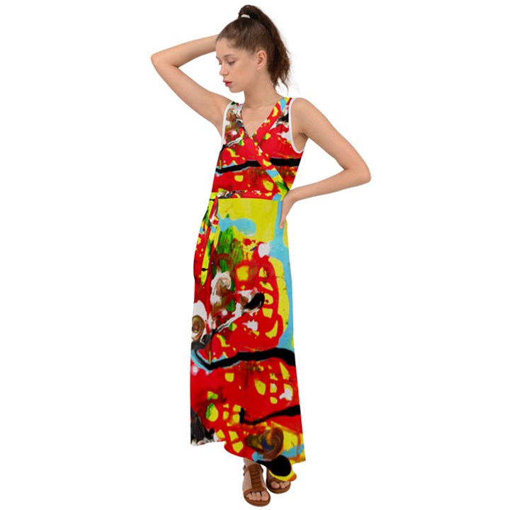 Hot 1 1 V-Neck Chiffon Maxi Dress