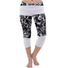 Marble Texture Capri Yoga Leggings