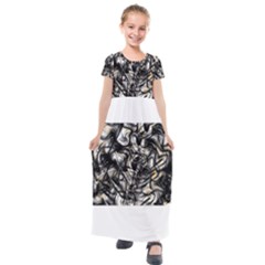 Marble Texture Kids  Short Sleeve Maxi Dress