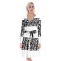 Marble Texture Long Sleeve Velvet Front Wrap Dress View1