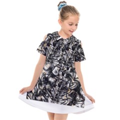 Marble Texture Kids  Short Sleeve Shirt Dress