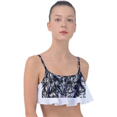 Marble Texture Frill Bikini Top