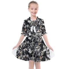 Marble Texture Kids  All Frills Chiffon Dress by letsbeflawed