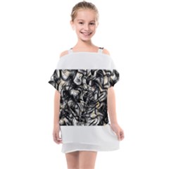 Marble Texture Kids  One Piece Chiffon Dress by letsbeflawed