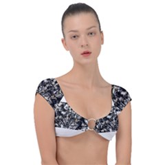 Marble Texture Cap Sleeve Ring Bikini Top