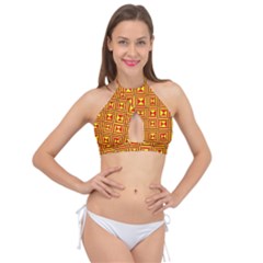 Rby-c-1-8 Cross Front Halter Bikini Top