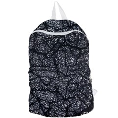 Black And White Dark Abstract Texture Print Foldable Lightweight Backpack by dflcprintsclothing