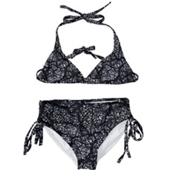 Black And White Dark Abstract Texture Print Kids  Classic Bikini Set by dflcprintsclothing