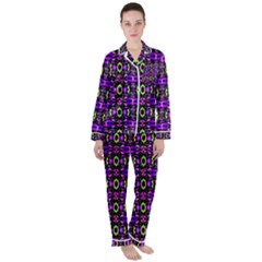 Abstract-r-5 Satin Long Sleeve Pyjamas Set