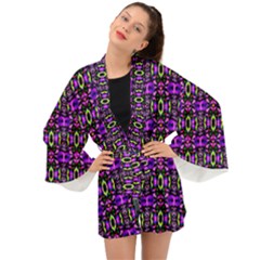 Abstract-r-5 Long Sleeve Kimono