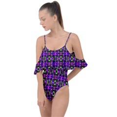 Abstract-r-5 Drape Piece Swimsuit