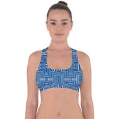 Abstract-r-7 Cross Back Hipster Bikini Top 