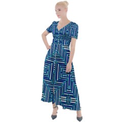 Abstract-r-7 Button Up Short Sleeve Maxi Dress