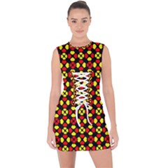 Rby-c-2-1 Lace Up Front Bodycon Dress