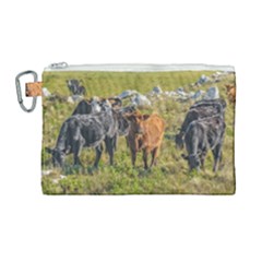 Cows At Countryside, Maldonado Department, Uruguay Canvas Cosmetic Bag (large) by dflcprints