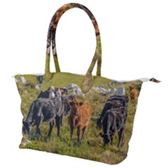 Cows At Countryside, Maldonado Department, Uruguay Canvas Shoulder Bag by dflcprints