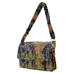 Cows At Countryside, Maldonado Department, Uruguay Full Print Messenger Bag (m)