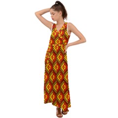 RBY-C-2-2 V-Neck Chiffon Maxi Dress