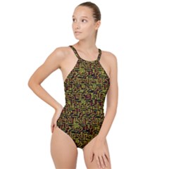 Rby-c-2-5 High Neck One Piece Swimsuit