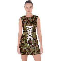 Rby-c-2-5 Lace Up Front Bodycon Dress