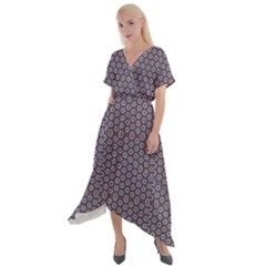 Grappa Cross Front Sharkbite Hem Maxi Dress