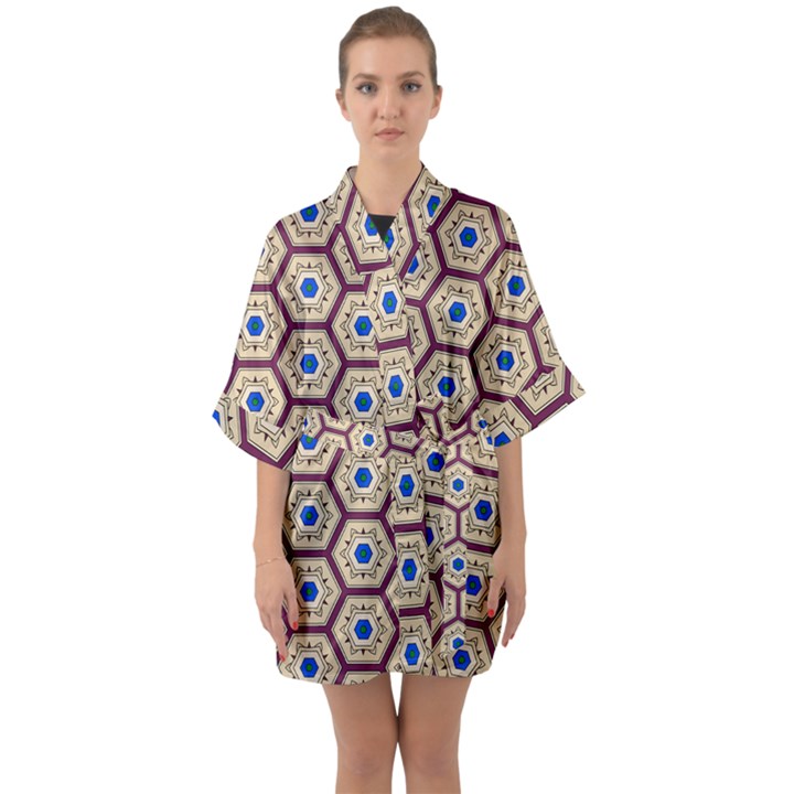 Tiriddo Half Sleeve Satin Kimono 