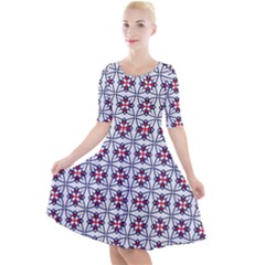 Kinoosao Quarter Sleeve A-line Dress by deformigo