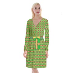 Yasawa Long Sleeve Velvet Front Wrap Dress by deformigo