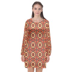 Miglieri Long Sleeve Chiffon Shift Dress  by deformigo