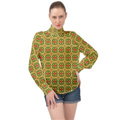 Capriccium High Neck Long Sleeve Chiffon Top by deformigo