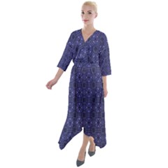 Sakami Quarter Sleeve Wrap Front Maxi Dress