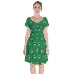 Smiling Happy Ones In The Fauna Short Sleeve Bardot Dress by pepitasart