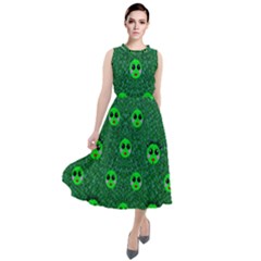 Smiling Happy Ones In The Fauna Round Neck Boho Dress by pepitasart