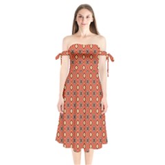 Kadomo Shoulder Tie Bardot Midi Dress by deformigo