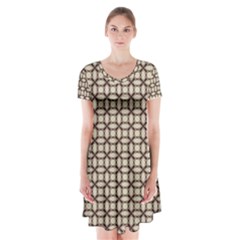 Esperanto Short Sleeve V-neck Flare Dress by deformigo