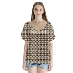 Esperanto V-neck Flutter Sleeve Top by deformigo