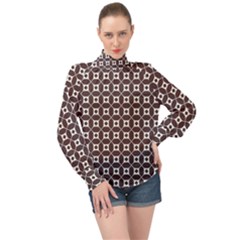 Talami High Neck Long Sleeve Chiffon Top by deformigo