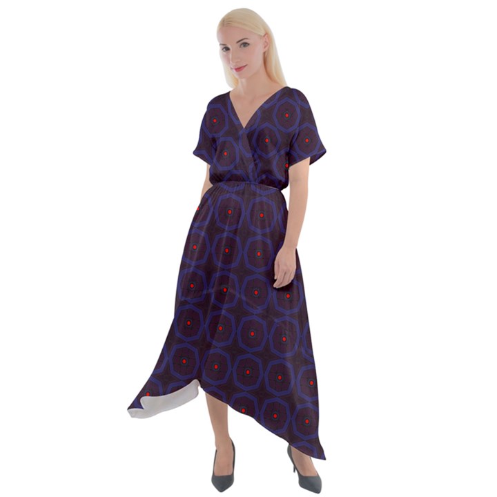 Keyudo Cross Front Sharkbite Hem Maxi Dress