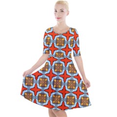 Ascain Quarter Sleeve A-line Dress by deformigo