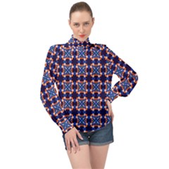 Lakatamia High Neck Long Sleeve Chiffon Top by deformigo