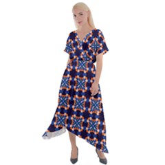 Lakatamia Cross Front Sharkbite Hem Maxi Dress