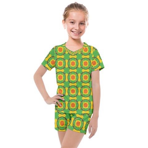 Nadallaa Kids  Mesh Tee And Shorts Set by deformigo