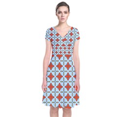 Montalvo Short Sleeve Front Wrap Dress by deformigo