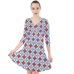 Montalvo Quarter Sleeve Front Wrap Dress by deformigo