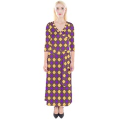 Mezzana Quarter Sleeve Wrap Maxi Dress by deformigo